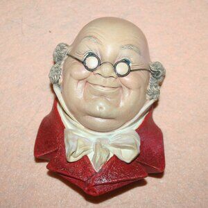Vintage Mr Pickwick Bosson Mask Head Character Pancho Chalkware Wall Plaque